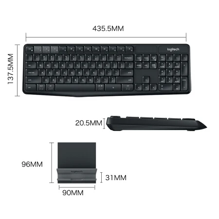 

Logitech K375s Multi-device Wireless Keyboard Mobile Tablet Office Portable Keyboard, Black color