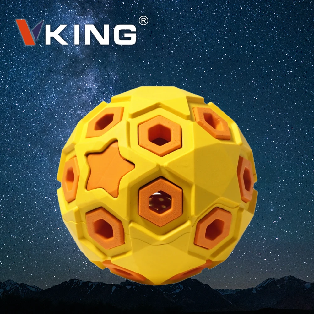 

Vking Double Deck Star Ball Rubber Pet Food Leakage Interactive Dog Chew Toy