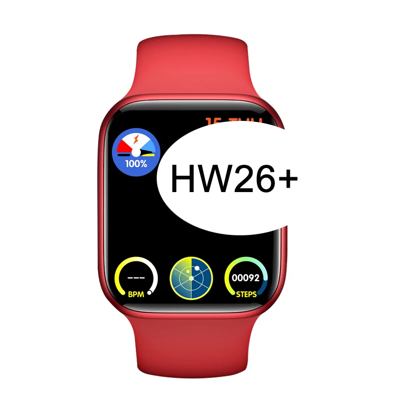 

2021 New HW26+ Smart Watch Series 6 Wireless Charging Custom Face BT Call Smart Watch HW26 Plus PK HW12/HW16/T500/T500 Plus Pro