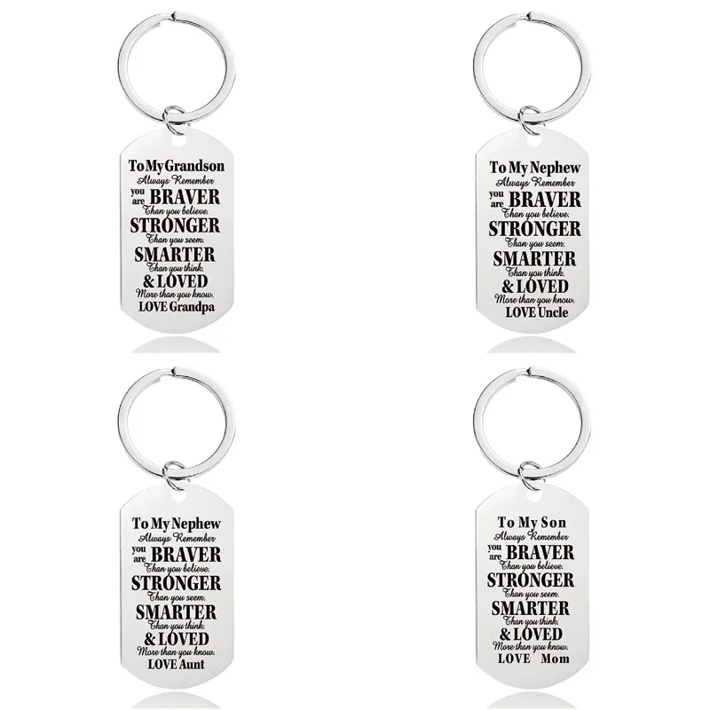 Stainless Steel to My Granddaughter Daughter Best Friend Boyfriend Girlfriend Wife Husband Grandson Son Sister Mom Dad Key Chain