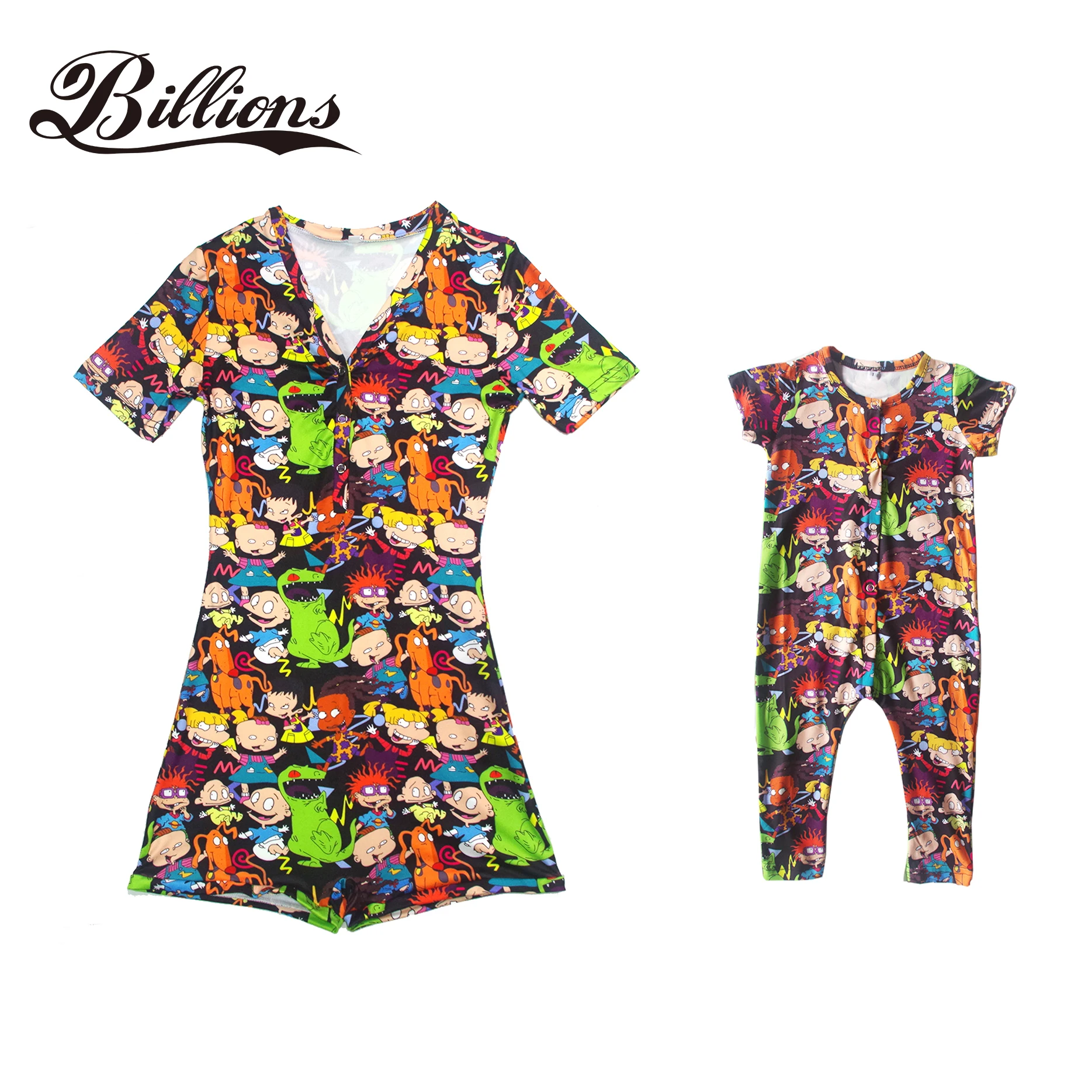 

Billions Wholesale Cheap Onesie Short Sleeve Pajama Black Character Rugrats Mommy And Me Onesie