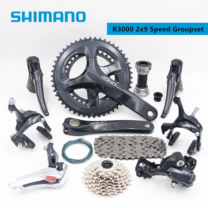 

Shimano SORA R3000 2x9 Speed Road Bike Groupset Bicycle Parts 170mm 50-34T Crankset Rear Derailleur SS