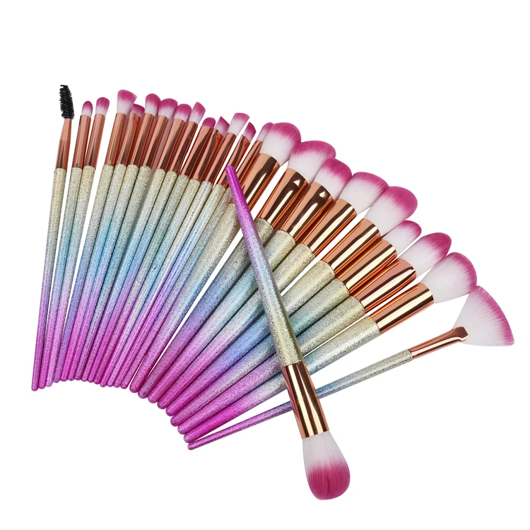 

24pcs Glitter Cosmetic Make Up Kit Professional Makeup Brush, Rainbow