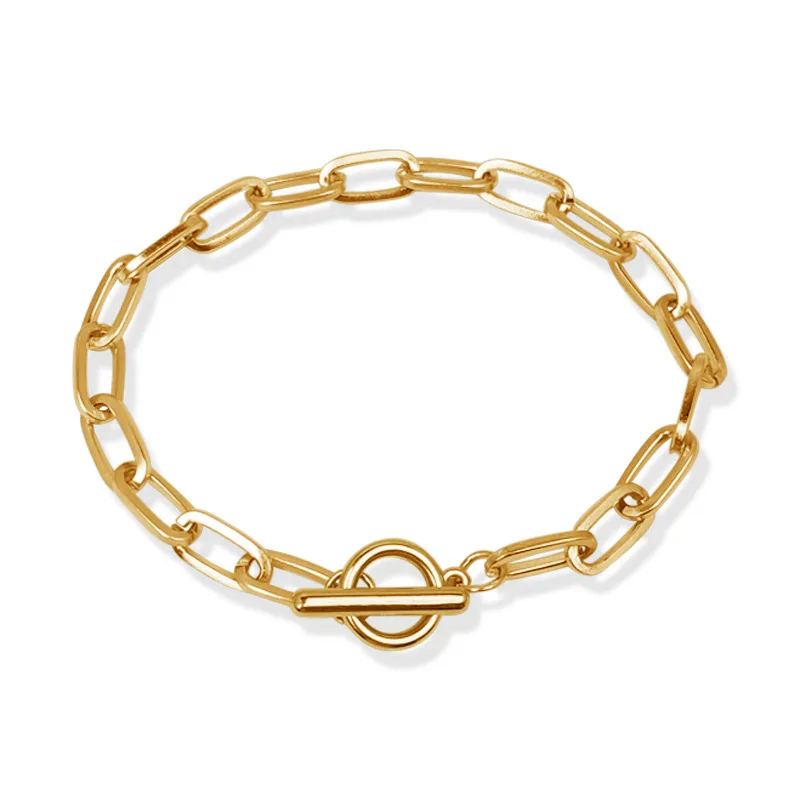 

2021 Fashion Trendy Brass Chain 18K Gold Plating Bracelet in Stock