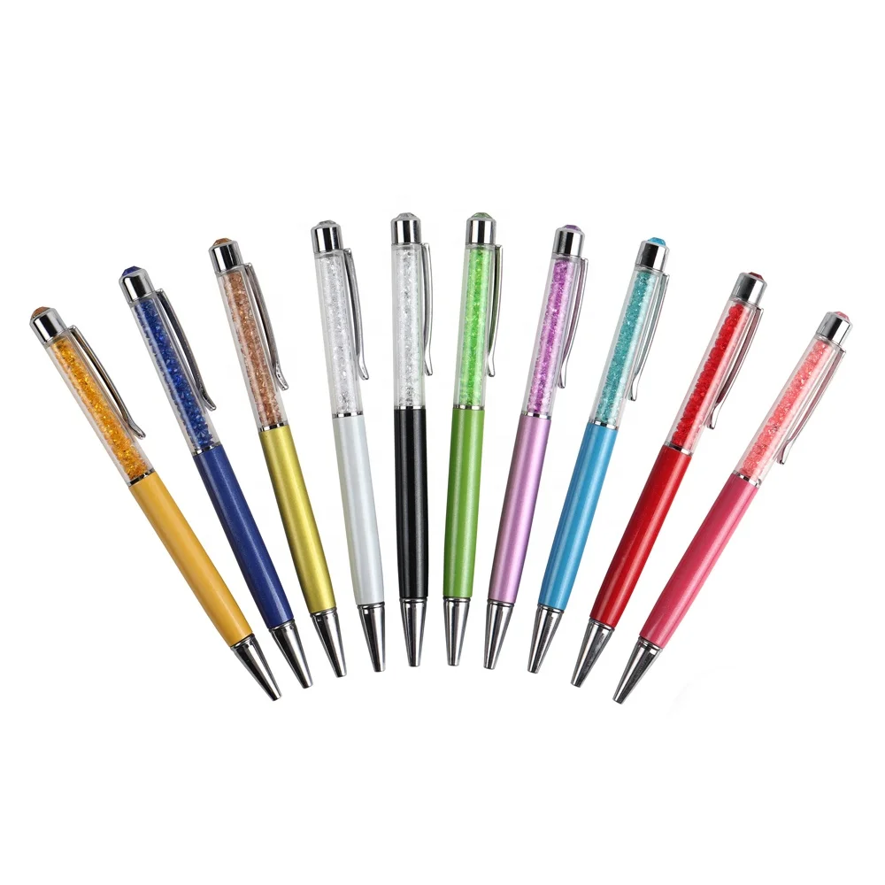 

High quality Metallic Crystal Pen Business office writing tools School stationery
