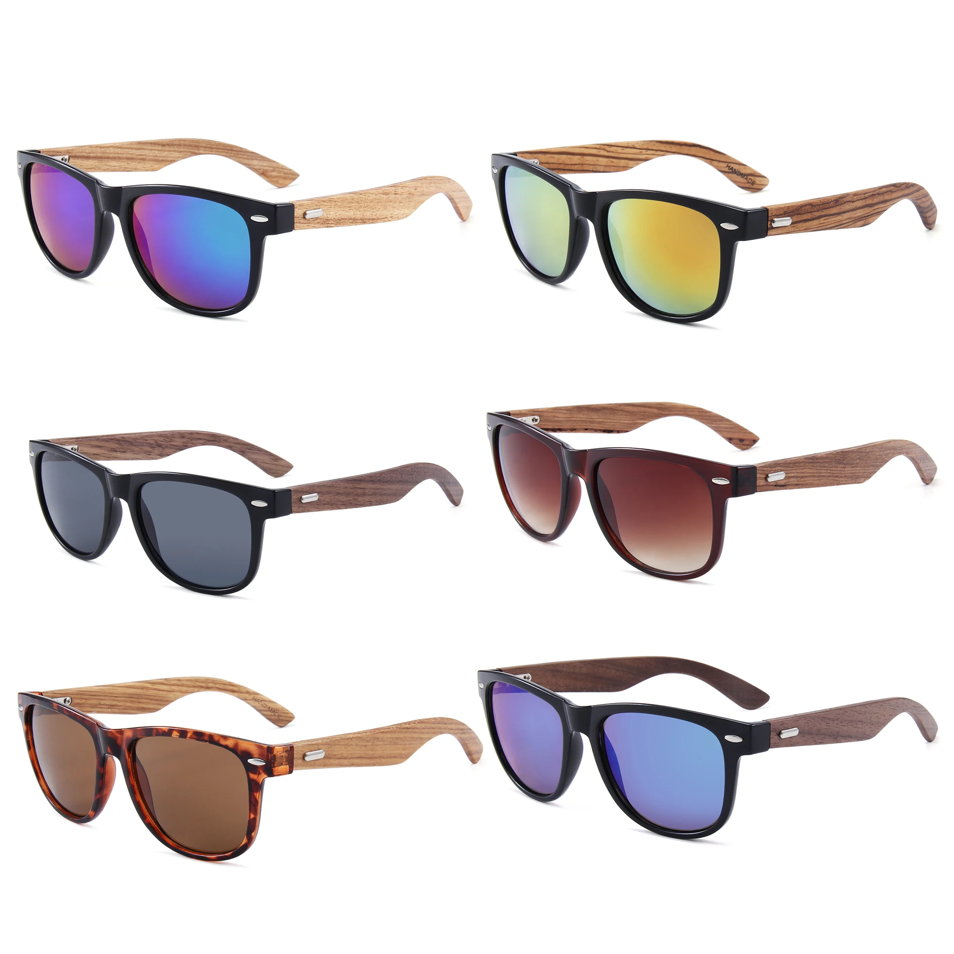 

2022 retro vintage promotional custom logo fashion men brand wooden frame glasses gafas de sol design custom sunglasses, Custom colors