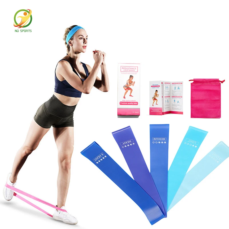

NQ SPORTS wholesale latex exercise youga loop band fintess mini booty circular women home workout resistance band, Customized color
