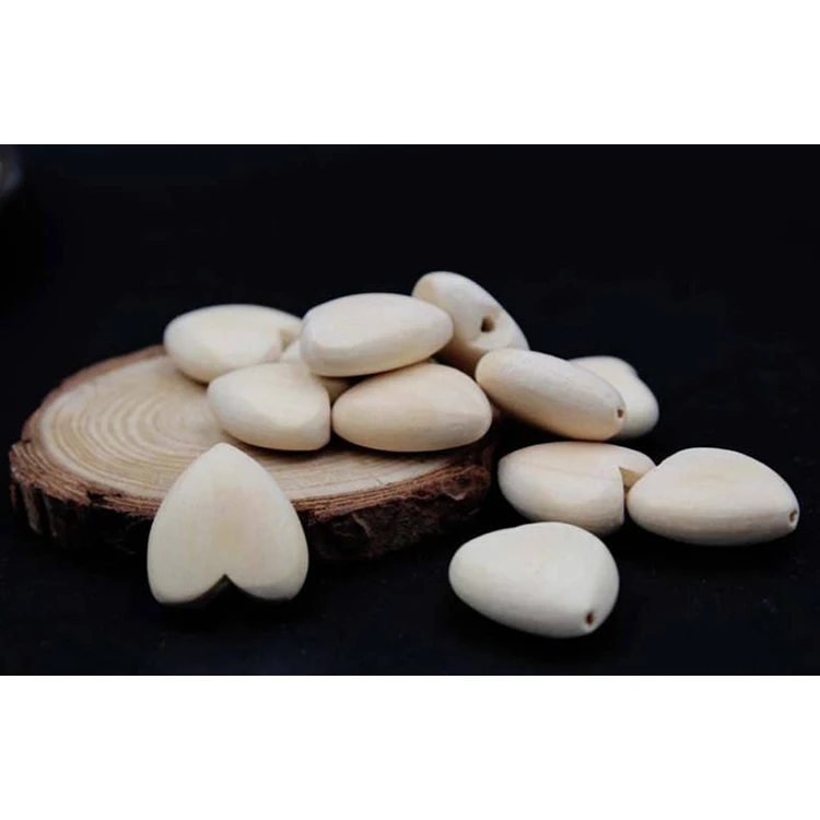 

Low price Unfinished Natural Wood Lovely Heart Polished Hole Through Spacer Beads Pendant Charm Finding