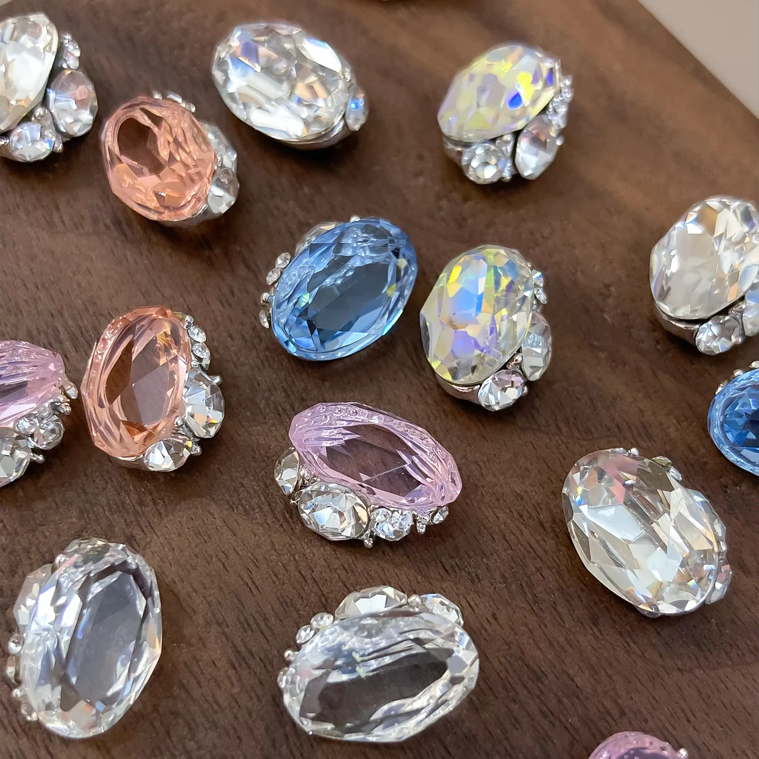 Nail Art Accessories New Transparent Bottom Stacking Diamond Advanced Easy Flash Style Versatile Pigeon Egg Nail Accessories