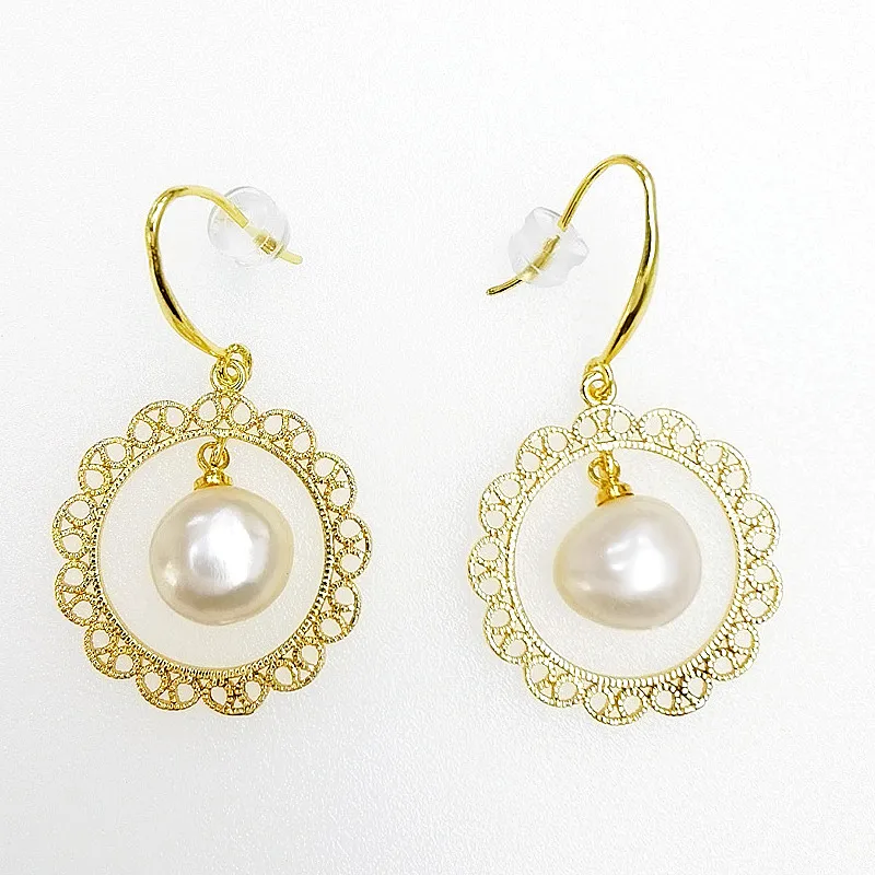 

E757 Factory Price Irregular Freshwater Drop Earring Coral Baroque Imitate Wedding Pearl Wholesale