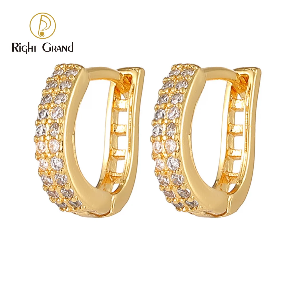

Wholesale Gold plated Jewelry Earrings Women Fashion Jewelry Earrings Mini Copper Hoop Earrings