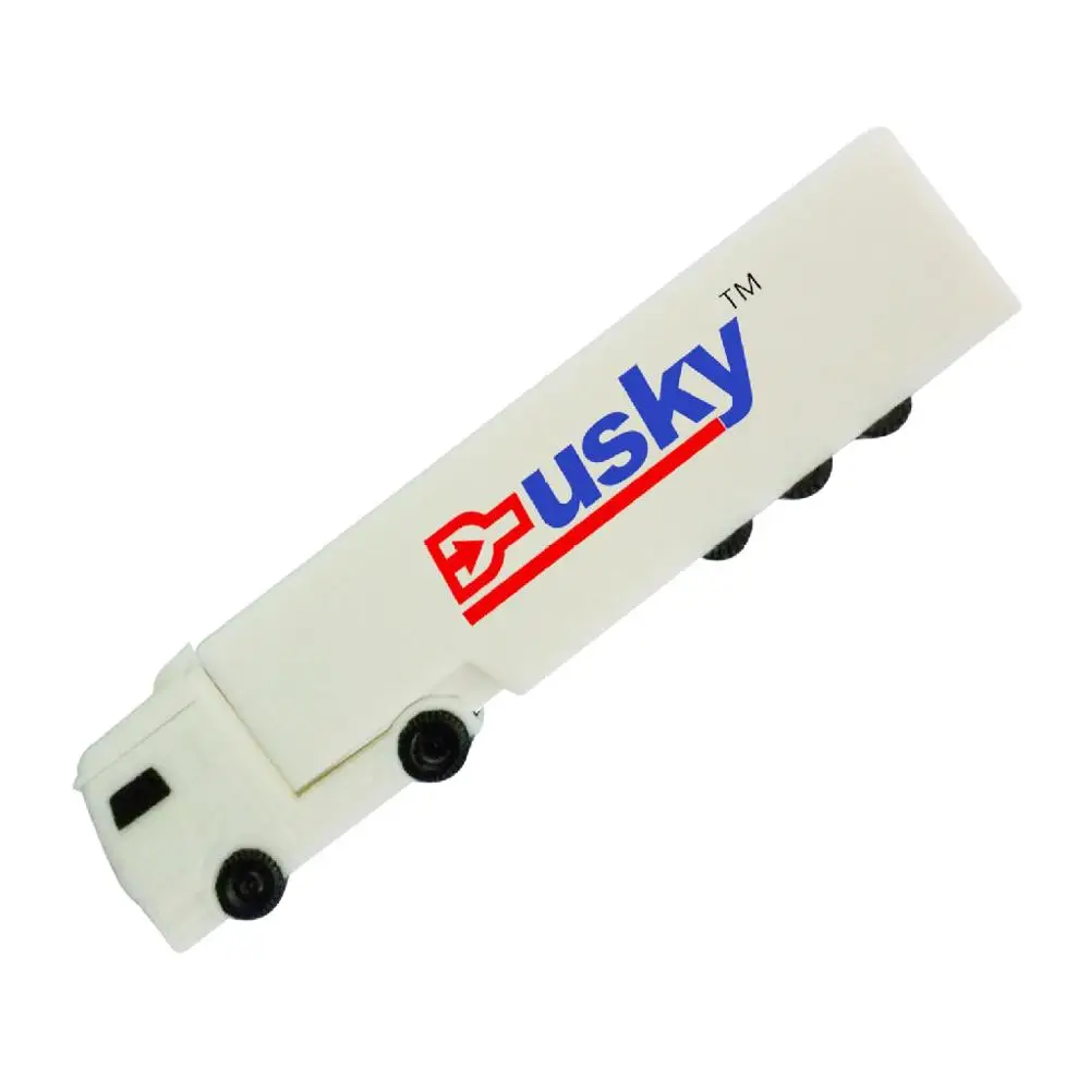 

White truck plastic usb flash drive custom logo trailer shaped memory stick pen drive 1gb 2gb 4gb 8gb 16gb