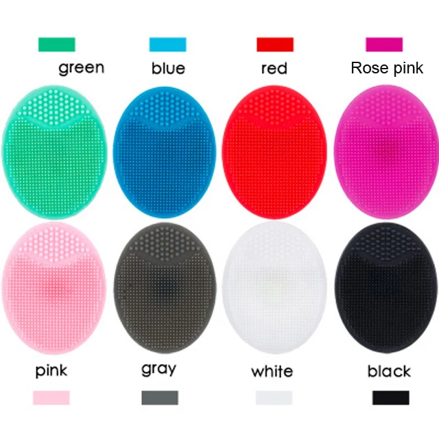 

Wholesale Silicone Face Scrubber Silicone Facial Cleansing Brush portable Facial cleansing tool, Green, blue, red, pink, gray, white, black,mei red
