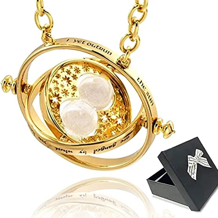 

Wholesale Europe and America Movie Jewelry Hermione Dainty Gold Necklace Time Turner Necklace Harry Potter Necklace, Picture shows
