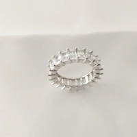 

LOZRUNVE Fashion Rhodium Jewelry Clear CZ Eternity Band Ring 925 Silver