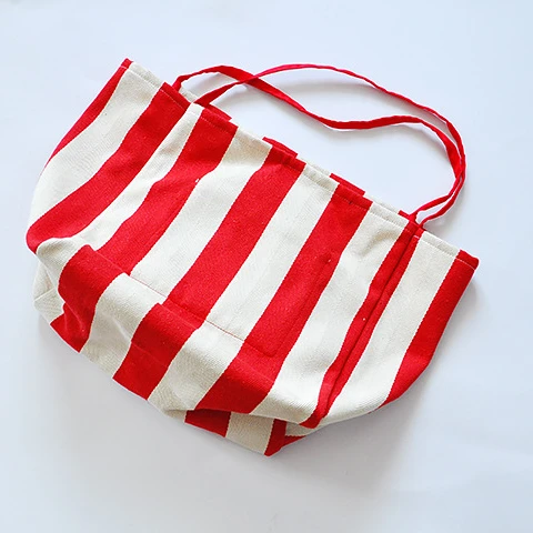 

shopping bag large big size canvas travel bag strips bag