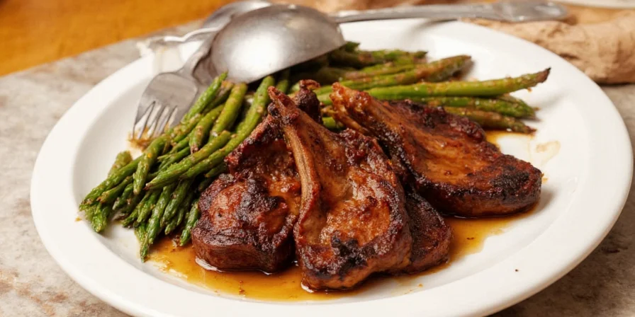 Final balsamic glaze pork chops ready to serve
