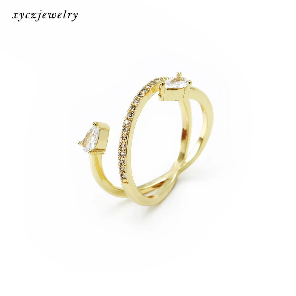 

Trendy Brazil style wedding party couple ring jewelry ladies ring gold, White