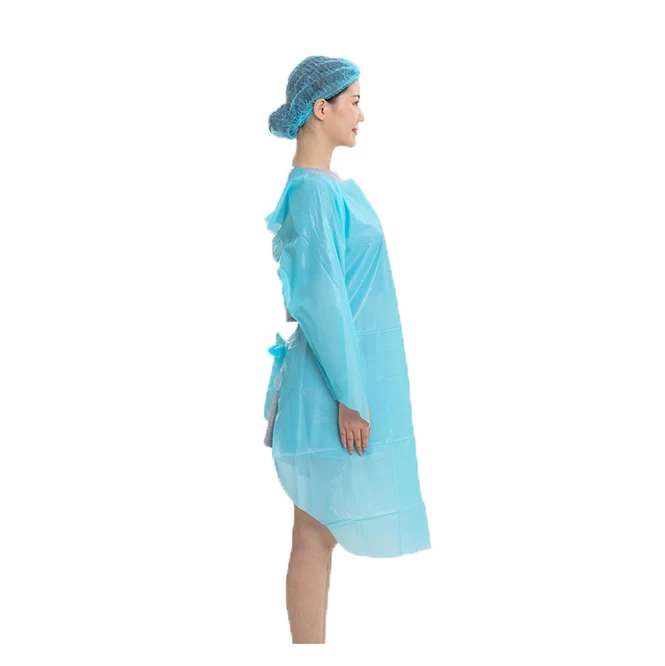 
Disposable Isolation CPE Gown Disposable Blue Plastic Cpe Gown Cpe Disposable Gown Disposable Suit 