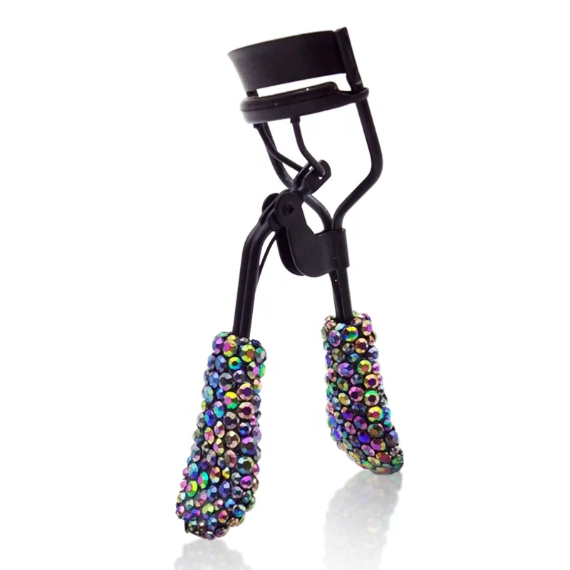 

Private Label Blinged Out Lash Curler Rainbow Rhinestones Black Crystal Eyelash Curler, Ab silver