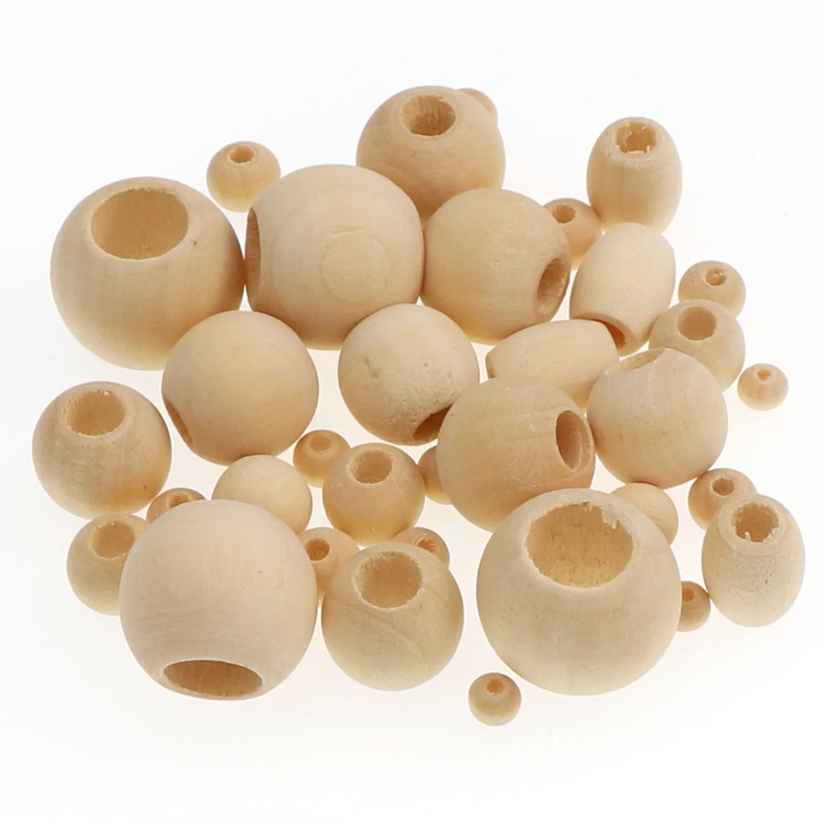 

Wholesale  DIY Raw Wood Color Wood Beads Round Ball Beads