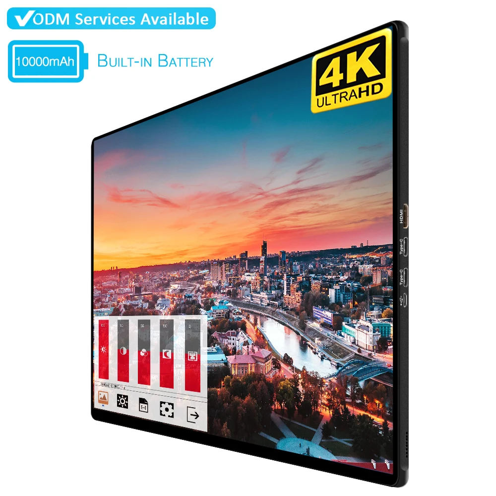 

4k portable monitor typec 156 touch screen built-in battery 10000mah portable monitor typec 4k portable monitor hd ips usb typec