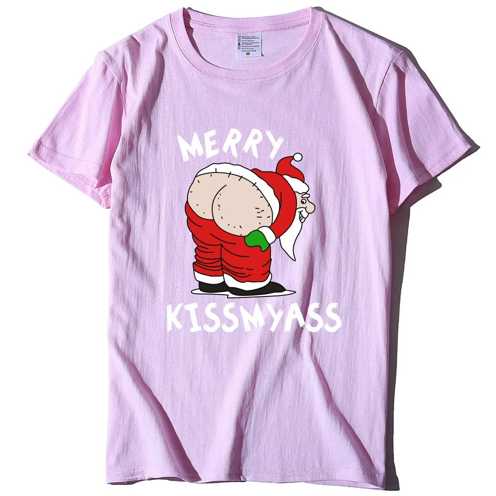 

men's christmas t shirt Funny Santa Claus monogrammed loose T-shirt for men