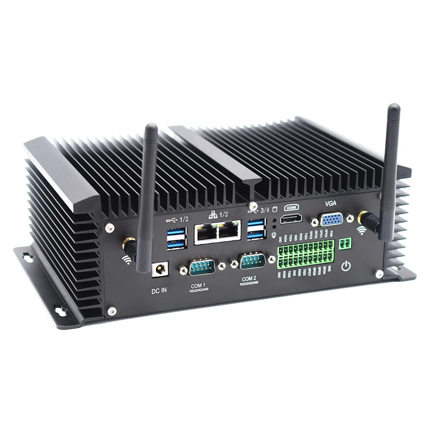 

fanless Industrial mini pc I7 7500U Win10/Linux 12V embedded computer i5 8250u dual lan support 3G/4G module RTC tiny computer