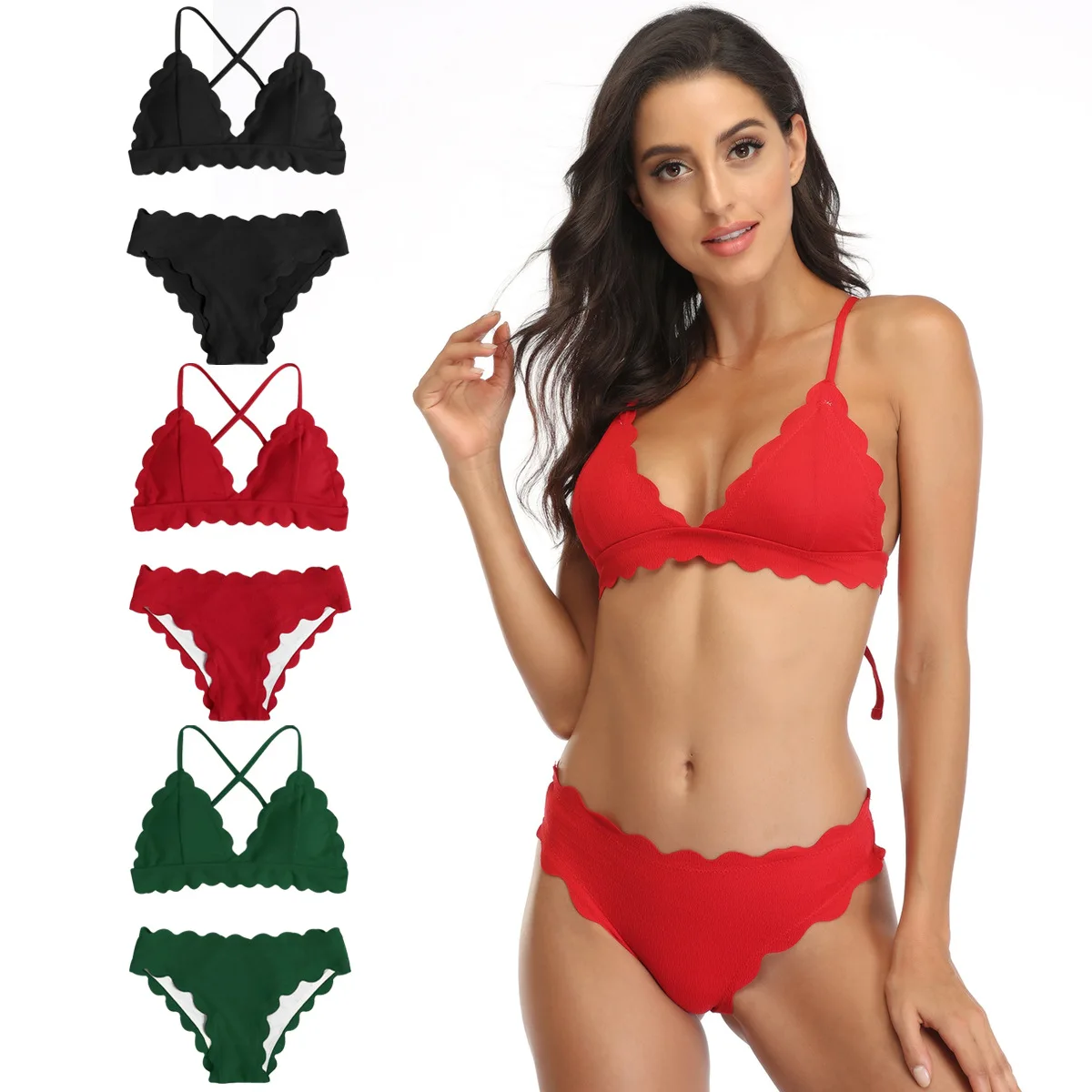 

2021 Wholesale Price High Quality Custom Women Bikini Set Thong Two Piece Bikini Swimwear Sexy Swimsuit Bikini, As picture