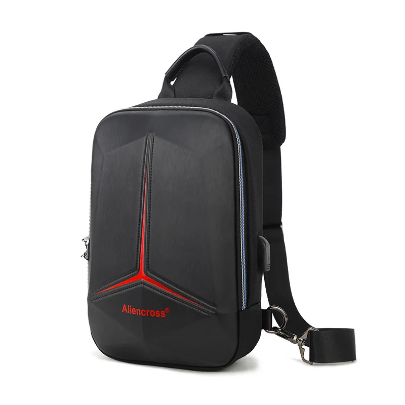 

New large-capacity USB anti-theft men's riding chest bag Korean casual ladies one-shoulder messenger bag