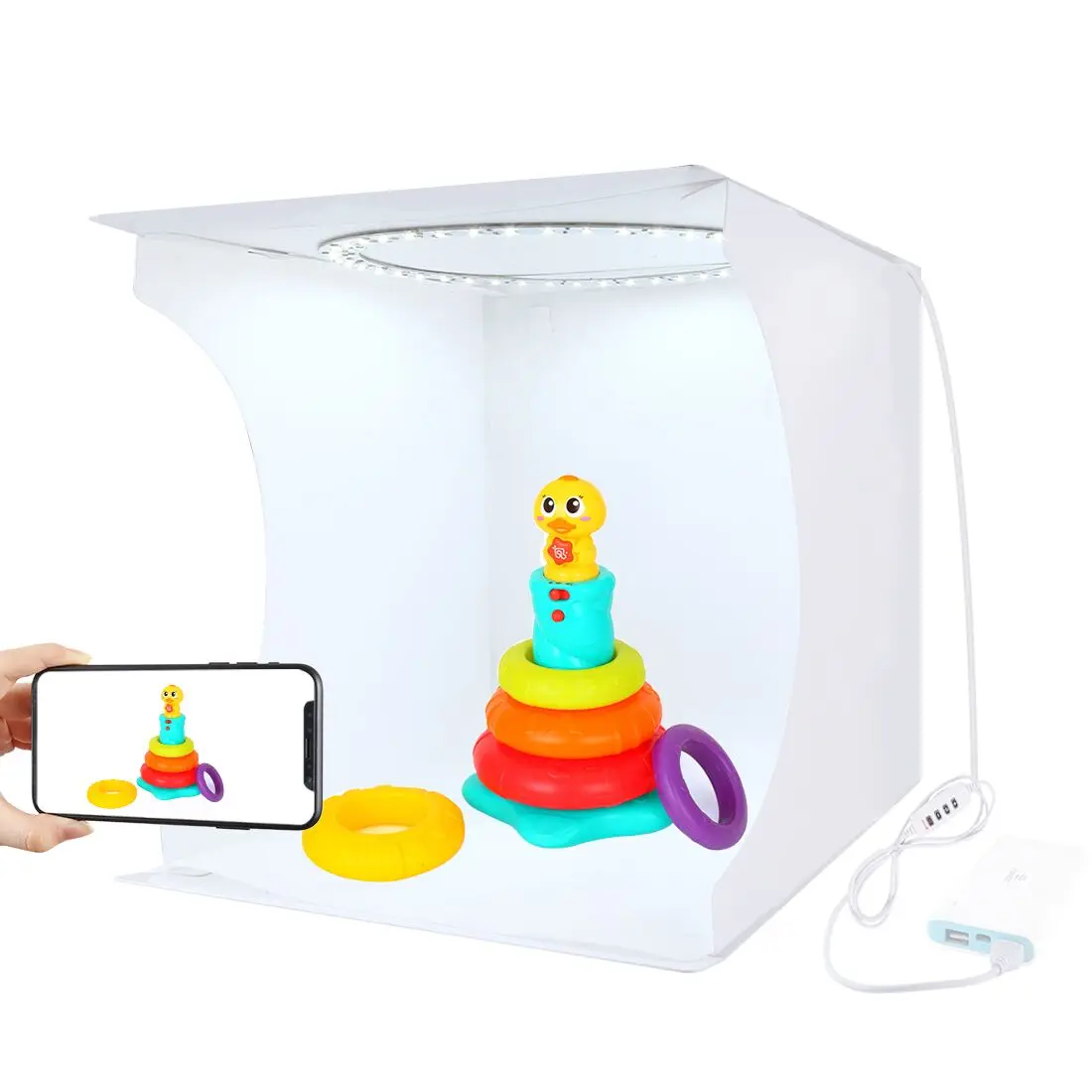 

Foldable Puluz 30cm Photography Light Box Mini Softbox Studio Box Photo Studio light with 6 Colors Backdrops