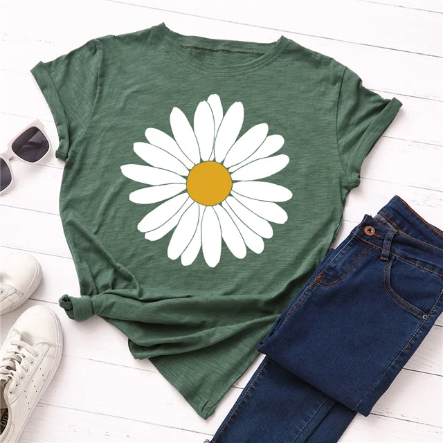 

2021 Summer Hot Sale Letter Printing Comfortable Casual Short Sleeve Women's T-shirt, Picture color