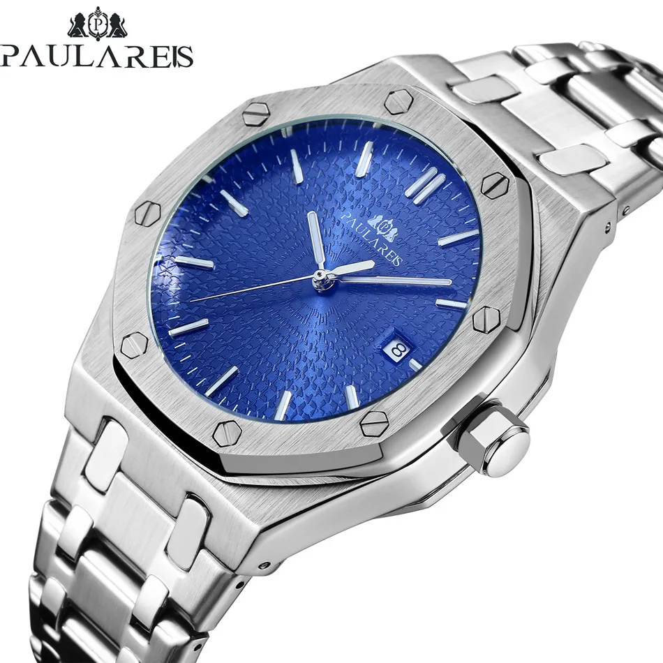 

YD18 PAULAREIS Automatic mechanical oak steel belt calendar luminous men's watch AUTOMATIC WATCH