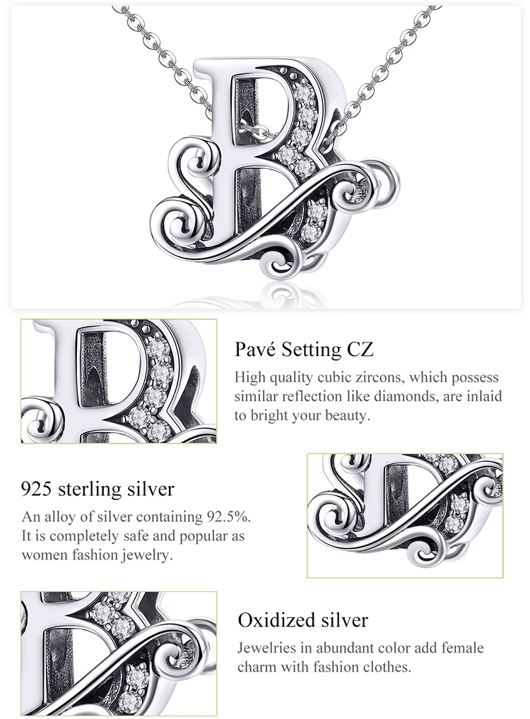 Wholesale 925 Sterling Silver Letter Alphabet Pendant Designer Charms For Diy Bracelet Necklace Jewelry Making