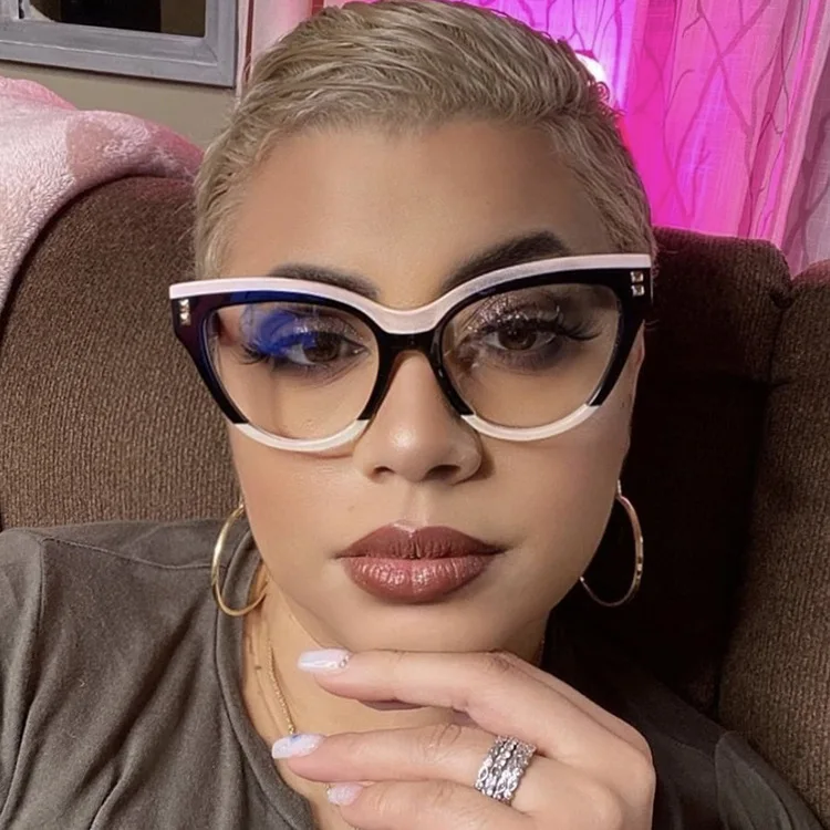

8727 New Cat Eye Computer Eyeglasses Women Blue Light Blocking Optical Glasses Frames Vintage Anti Blue Ray Fashion Eyewear