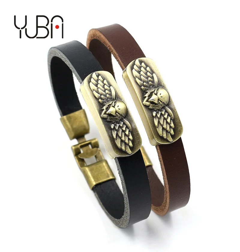 

Men's Retro Eagle Fashion Bracelet Western Fashion Single Layer Leather Simple Totem Punk Banglewholesale