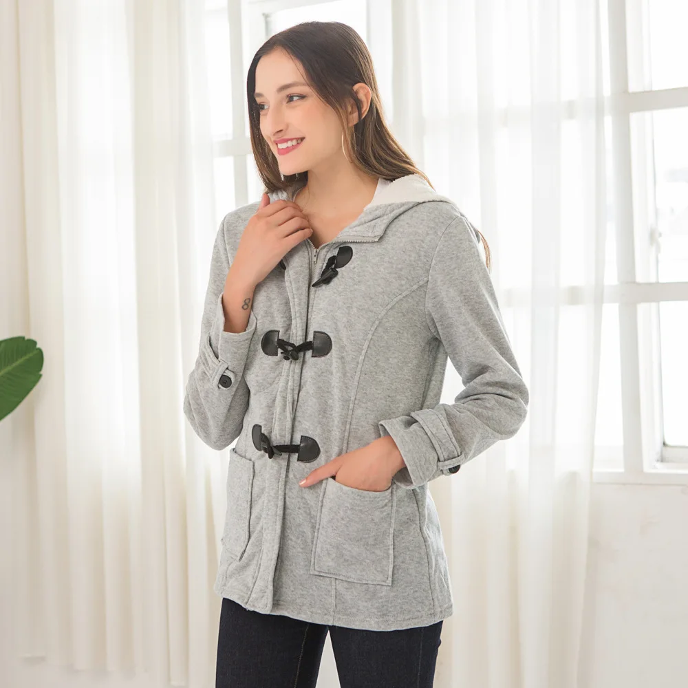 

WW-0393 Horn Coat Female Jacket, Cotton-padded Clothes Puffer Woman Office Coat Long Winter, Same as picture
