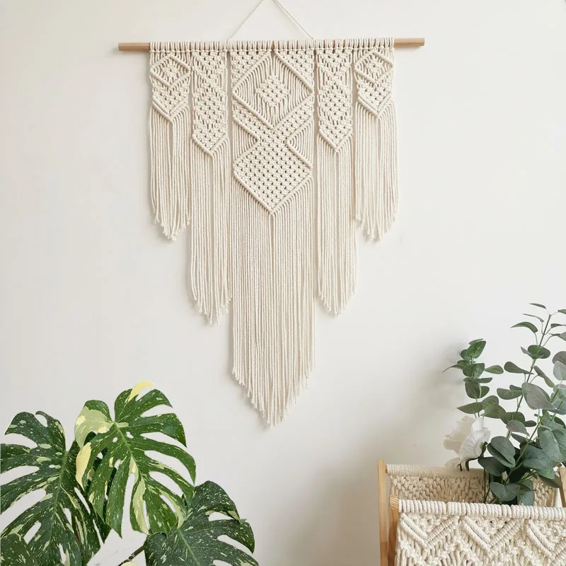 

Large Boho Macrame Woven Wall Hangings, Modern Chic Decor Cotton Wall Art Tapestry for Home Decoration, Beige