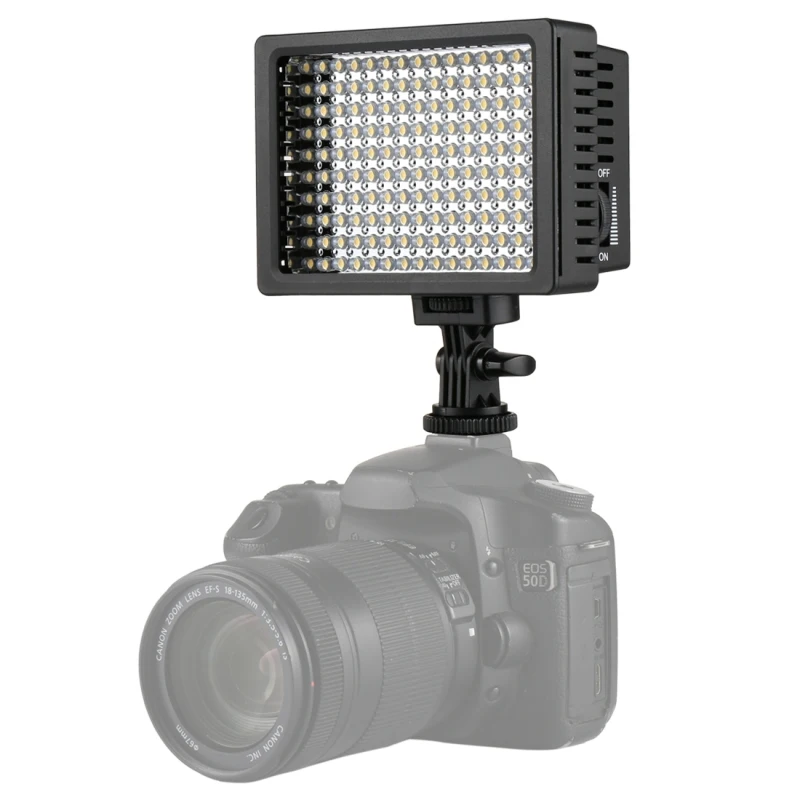 

Drop shipping HD-160 White Light LED Video Light on-Camera Photography Lighting Fill Light for Canon, Nikon, DSLR Camera