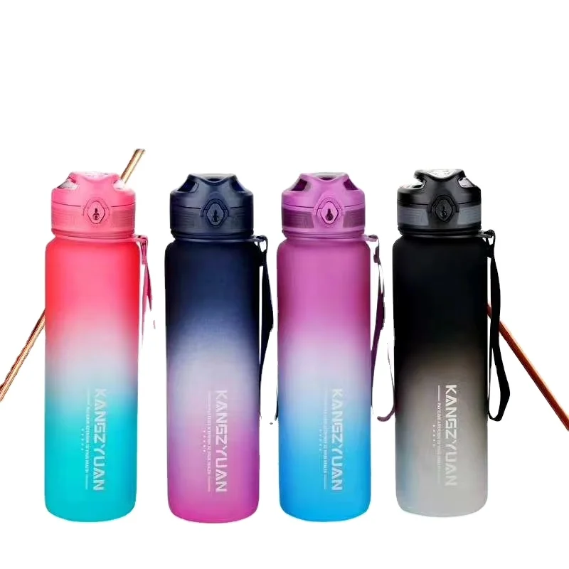 

Motivational Fitness Workout Plastic Tritan Water Bottle with Time Markings & Measurements 1000ml/32OZ, Customized color