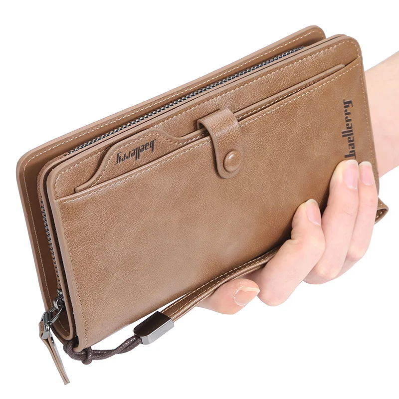 

Baellerry Men Wallets Long Style High Quality Card Holder Male Purse Zipper Large Capacity Brand PU Leather Wallet For Men