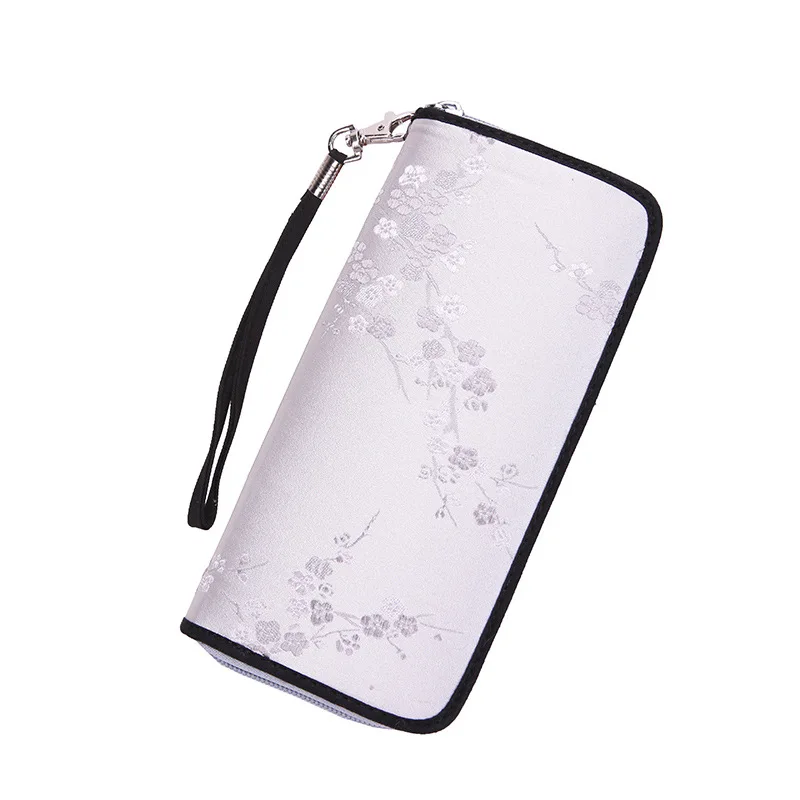 

Embroidery Flower Women Wallet Zipper Clutch Purse Handbag Bank Card Coin Pocket Credit Card Holder Phone Case Bag, Black etc.