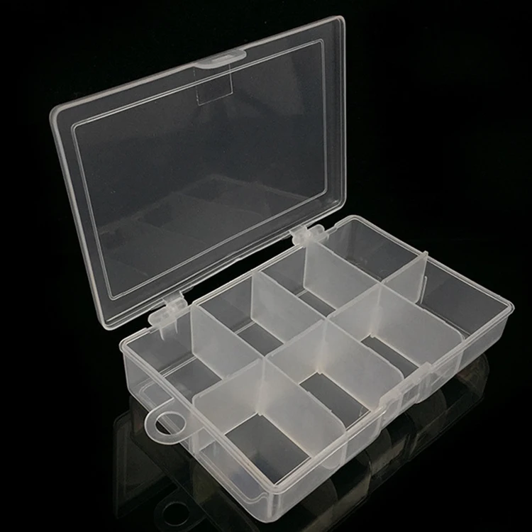 

WEIHE Discount price 012# 8 compartments 44g Plastic box fishing lure tackle box, Transparent white