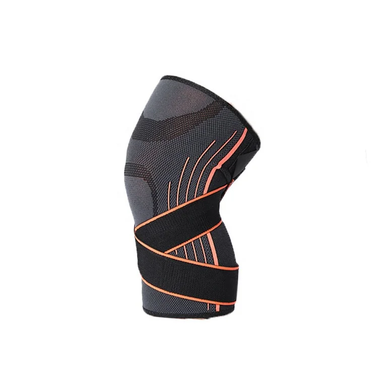 

Popular Double pression double protection high elastic compression knee brace belt for sports, Blue orange light green