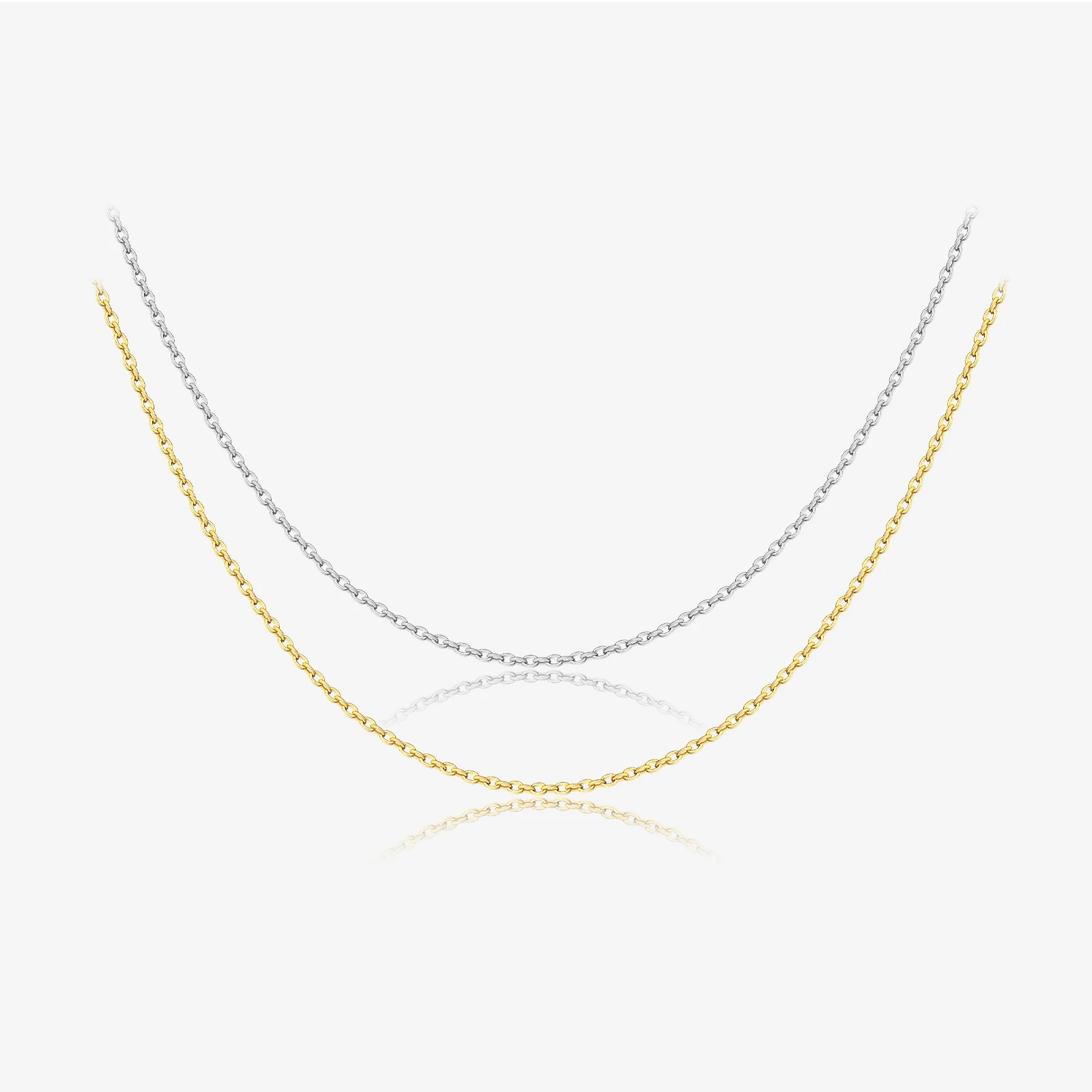 FUAMAY Fine Chains Necklaces 925 Sterling Silver Long Adjustable Necklace Chains S925 Curb Necklace 14K 18K Chain