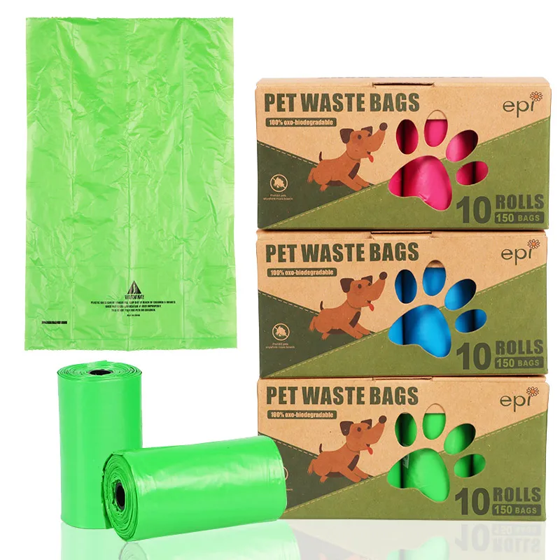 

Eco Friendly Disposable Biodegradable Compostable Waste Dog Poop Bag, Blue/green/pink