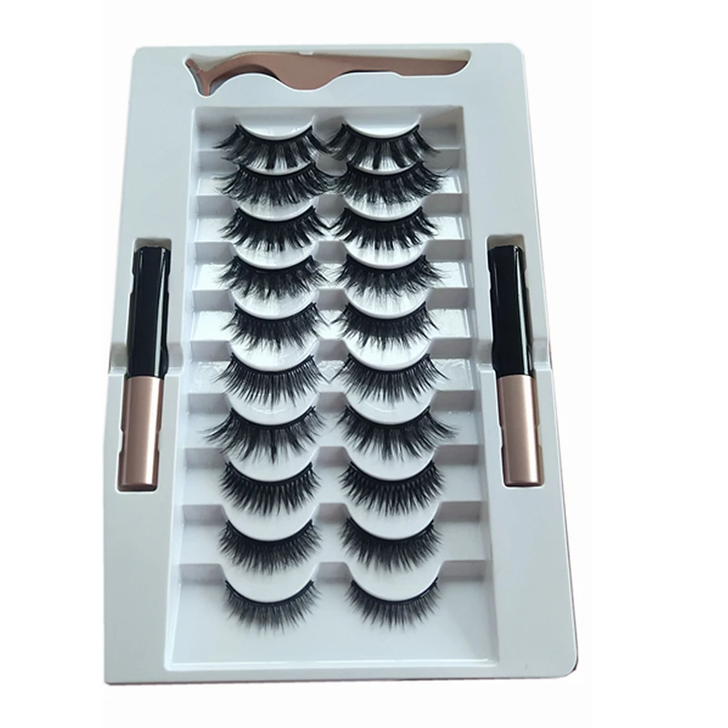 

soft 10 pair magnetic eyelashes without eyeliner private label eyelash magnetic lash bulk order