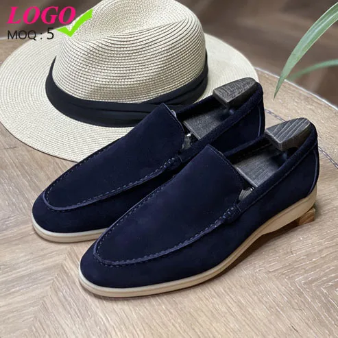 

custom luxury breathable cow suede genuine leather slip on penny boat shoes casual business loafer men