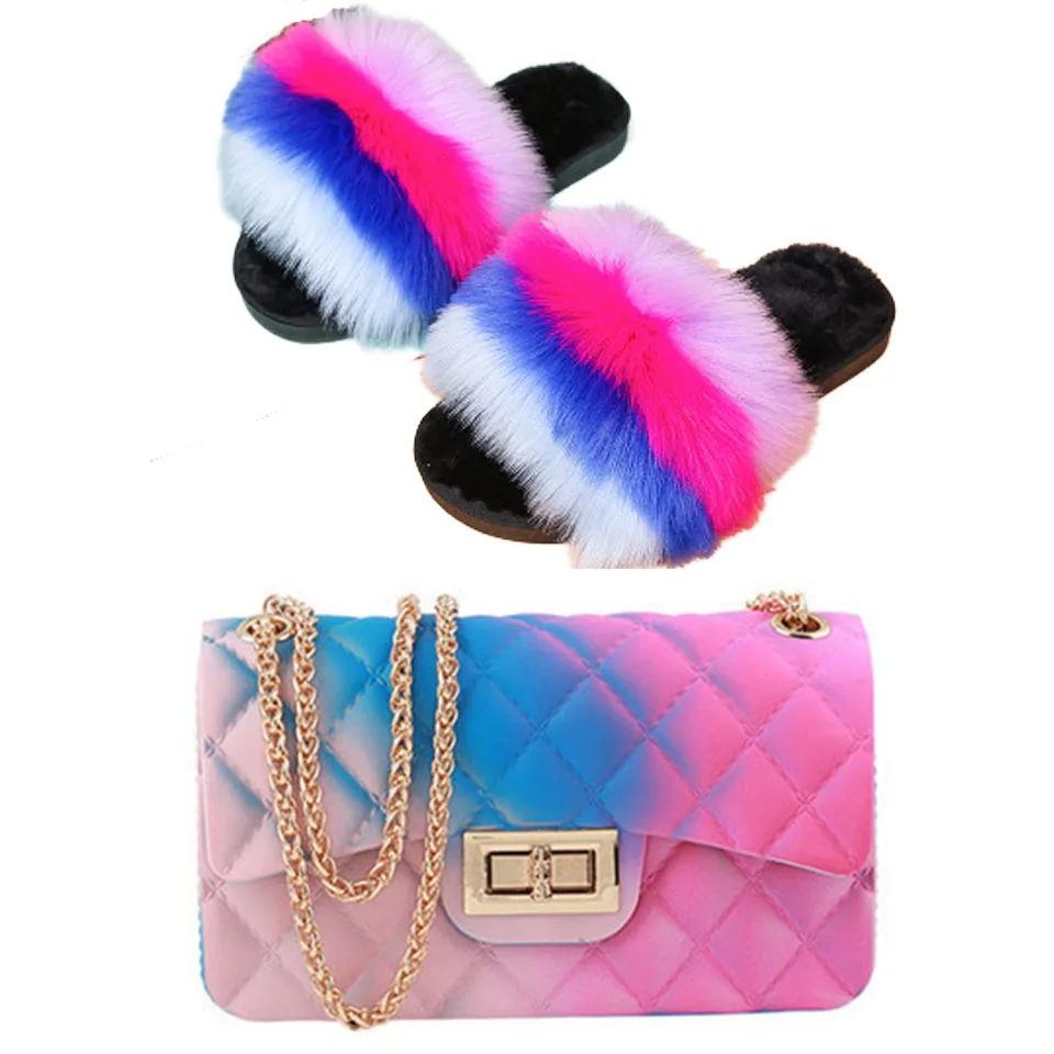 

fur slippers handbag,amazon handbag,jelly shoulder bag