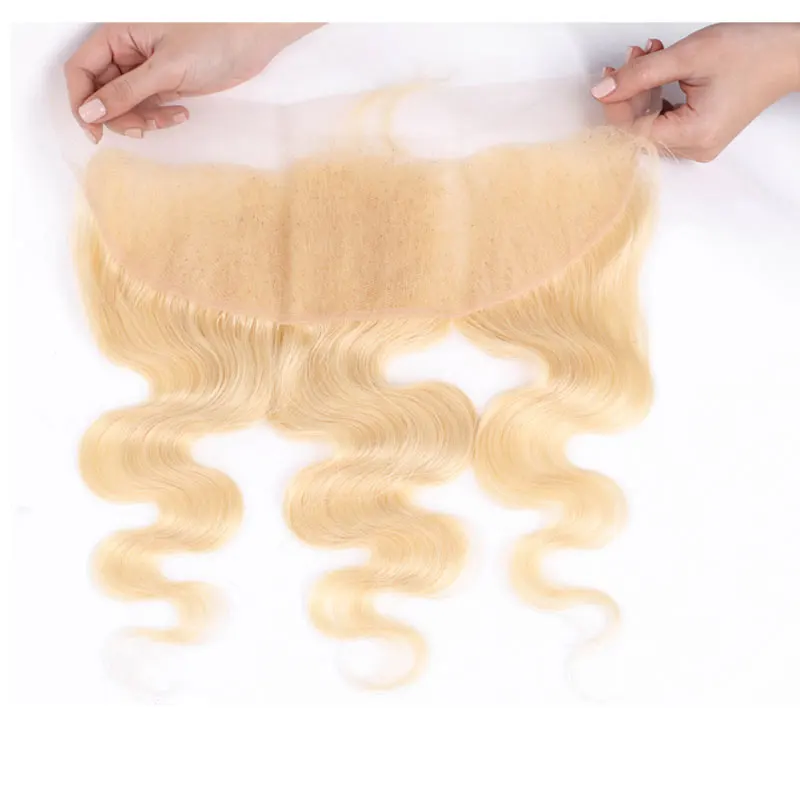 

24" 613 Virgin Human Hair Frontal Closure 613 Bodywave 13X6 Frontal Swiss Lace Frontal 613 Body Wave
